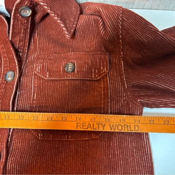 Avec Les Filles Terracotta Burnt Orange Corduroy Utility Jacket Shacket NWT - Picture 12 of 12